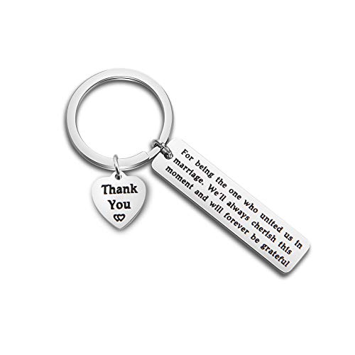 MAOFAED Wedding Officiant Gift Wedding Officiant Thank You Gift For Being The One Who United Us in Marrtage We Will Forever Be Grateful Wedding Officiant Appreciation Gift (For Being The One Keychain)