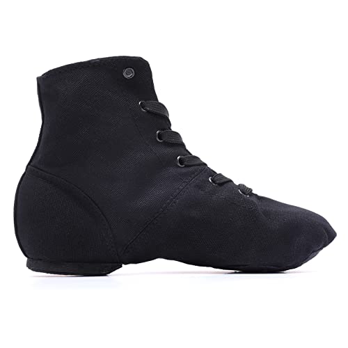 Jazz Dance Boots Women Men Kids High Ballet Shoes For Girls Canvas Lace-Up Practice Dancing Sneakers Black (Medium, Black, Numeric_8_Point_5) #TOP2