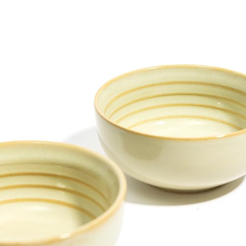 Image of Beyond Homes Ceramic Bowl Set of 4, 240ml | Microwave & Dishwasher Safe Ceramic Serving Bowls for Snack & Vegetables | Dal Curry Katori for Kitchen | Matte-Finish (4, Pistachio)