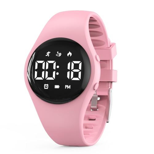 Children's Digital Watch Steps Counter Waterproof Wristwatch with Pedometer LED Display Stopwatch for Kids Boys Girls Teenager
