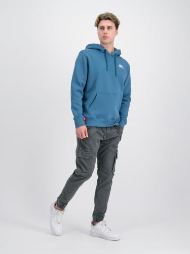 Alpha Industries Basic Hoody Small Logo Kapuzensweat für Herren Vintage Marine – Ansicht 3