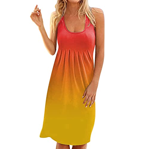 Vestido camiseta feminino verão sem mangas estampa casual vestido de verão elegante vestido de festa