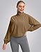 Soothfeel Women's Athletic workout Jacket Lightweight UPF 50+ Long Sleeve Sun Protection Shirts Zip Up Cropped Hiking Tops (Deep Khaki, M)