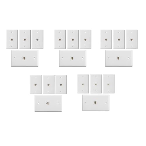 Mocturnity 20 paquetes de 1 conector Ethernet placa de pared con conector hembra con conector RJ45 hembra a hembra