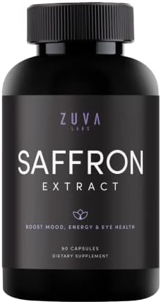 ZuvaLabs Saffron Supplements - 100% Pure Saffron Extract Mood Enhancer for Women and Men. Saffron Capsules with 90 Servings. Saffron Capsules for Eye Health thumbnail