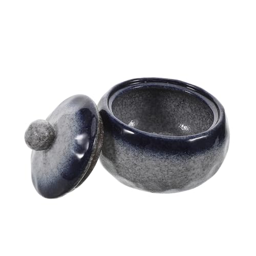 NAMOARLY Japanese Clay Pot Lid Stone Pattern Stew Pot with Ceramic Lid for Single Serving Soup Noodles and Steaming
