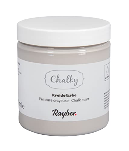 Rayher Chalky, Kreidefarbe auf Wasserbasis, steingrau, für Shabby-Chic, Vintage- und Landhaus-Stil-Looks, Dose 230 ml, 35048558 Rayher Chalky, Kreidefarbe auf Wasserbasis, steingrau, für Shabby-Chic, Vintage- und Landhaus-Stil-Looks, Dose 230 ml, 35048558