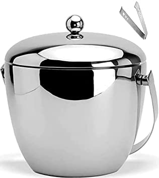 Apple Shape Mirror Finish Ice Bucket Double Wall Insulated Stainless Steel Ice Box with Tong - 1.8L Mirror Finish - Ideal for Home Bar Accessories - Perfect Ice Cube Box for Ice Bucket - Image 6 thumbnail