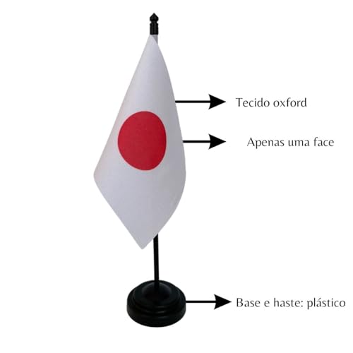 Bandeirinha De Mesa País Japão Tecido Oxford Sublimado a LAser