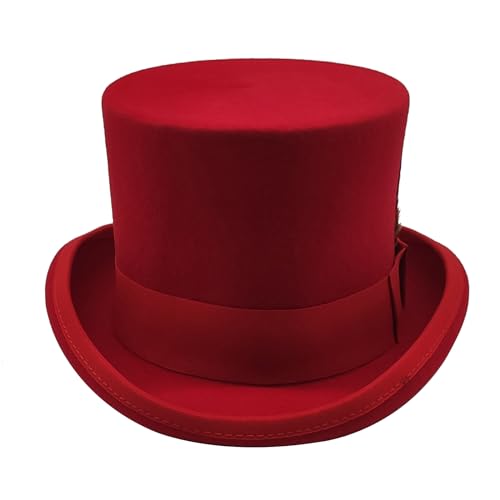 Image of Wool Top Hat for Men Women Topper Hat Mens Tall Tophat Christmas Costume