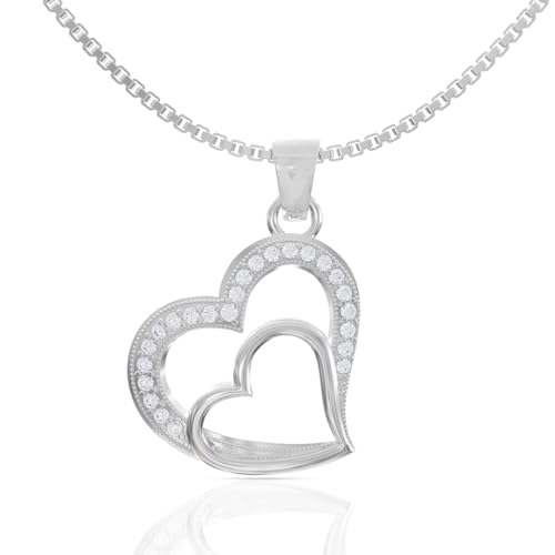 925 Sterling Silver Pendant Necklace for Women Silver Locket with Chain Daily Wear Jewellery Minimalist Jewelr