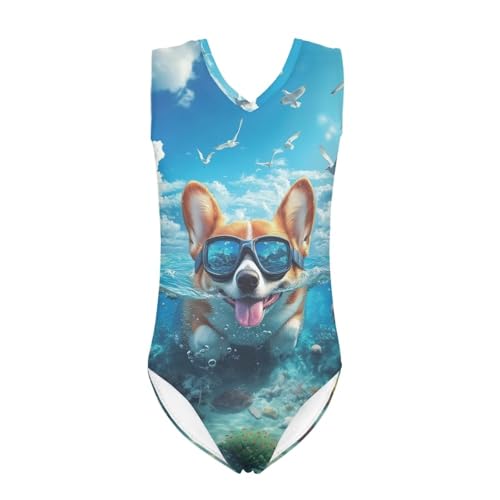 Image of INSTANTARTS Gymnastics Leotards Girl Dinosaur Dancewear Activewear Quick Dry