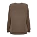 Cute Crewneck Fall Sweatshirts for Women Trendy Plain Long Sleeve Pullover Tops with Pockets Winter Fashion Clothes Brown