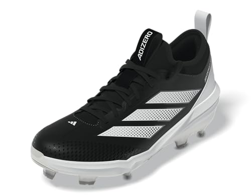 adidas Men's Adizero Impact 2.0 TPU Baseball Sneaker, Black/White/White, 10
