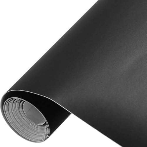 Image of WISDOM Matte Black Vinyl Wrap Sheet for Car & Bike Self Adhesive Vinyl Wrap Sticker & Decal Roll Film for Auto Car Vehicle and Motorcycle (18x178 Inch, Black Matte)