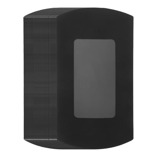 jojofuny 50個入りクラフト紙ピローボックス 透明窓付き お菓子 キャンディ包装箱 お菓子箱 ハロウィン クリスマス 誕生日 結婚式 パーティー用 ブラック