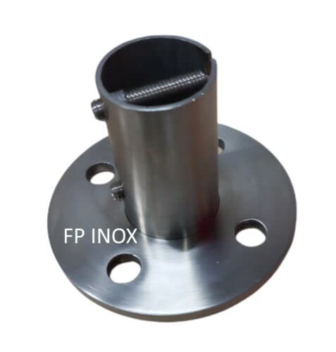 Embase garde-corps angle 90° platine inox satinée tube 42.4mm A4-316