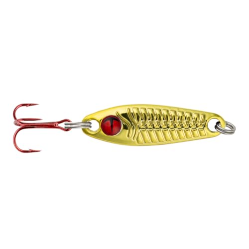 Northland Tackle Tungsten Buck-Shot Rattle Spoon Fast-Sinking Ice Fishing Spoon with Loud Brass Rattle Gold 1/4 Oz