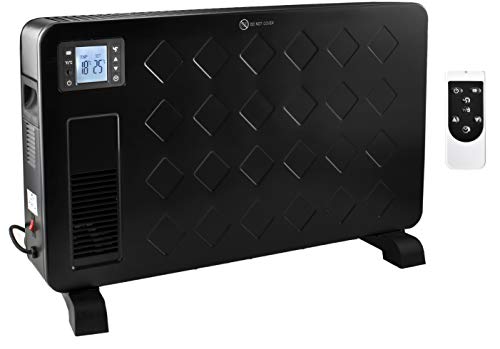 MT MALATEC Elektro-Heizkörper Konvektions-Heizgerät mit Fernbedienung LCD-Display Übertemperaturschutz 2300Watt Schwarz/Weiß 8962, Farbe:Schwarz