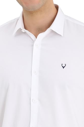 Image of Men White Slim Fit Solid Full Sleeves Casual Shirts