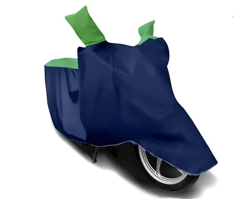 Image of AutoCart Bike Scooty Motorcycle Cover for Premium Bike (Blue and Green Color) Also Suitable for All 125 CC Bikes and Scooty and Upto 150cc Pack of 1 | Design for Suzuki GIXXER