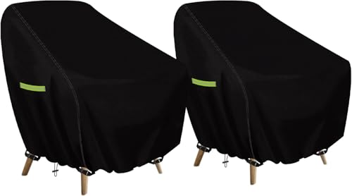 YedZen Housse de Chaise de Jardin, 2 Pièces 89x97x74cm, 420D Oxford, Housse Protection pour Chaises, Impermeable Housses Fauteuil Jardin Extérieur pour...