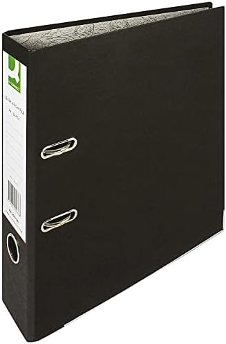 Q-Connect KF20038 Lever Arch File A4 Paper-Backed, Black (Pack of 10)