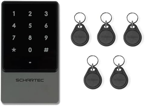 SCHARTEC Codetaster met RFID-chip transponder, toetsenset, kaartlezer, transponder lezer, toegangscontrole, code, toetsenbord, deuropener