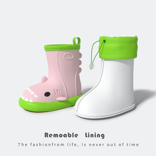 Boys Girls Rain Boots Toddler Little Kids Rain Shoes Waterproof Shoes Cute Cartoon Dinosaur Rain Boots for Boys Girls2