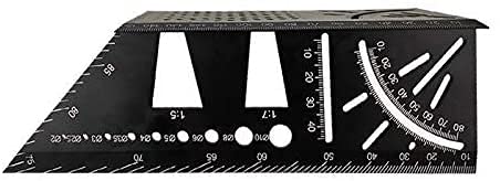 Woodworking Angle Measurement Ruler Aluminum Alloy Angle Finder Scribing Ruler 45° 90° 3D Bevel Protractor Woodworking Tool