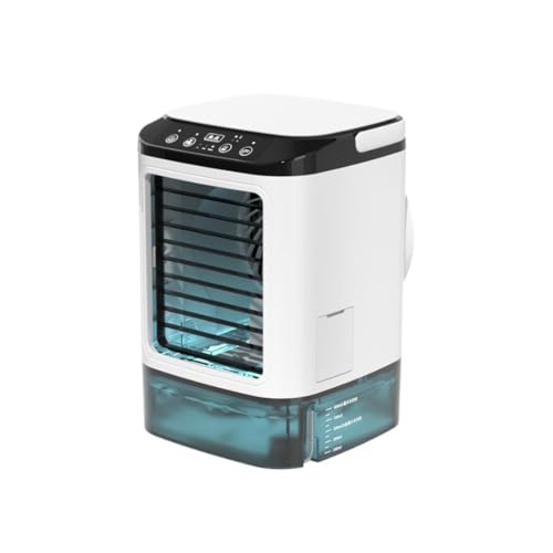 Tragbare Klimaanlage- USB- betriebener Mini- Ventilator mit 3 Geschwindigkeiten, 900 ml Tank, Dual- Spray, buntes Nachtlicht für Auto, Schlafzimmer, Büro, Zelt, Camping (Weiß 1)