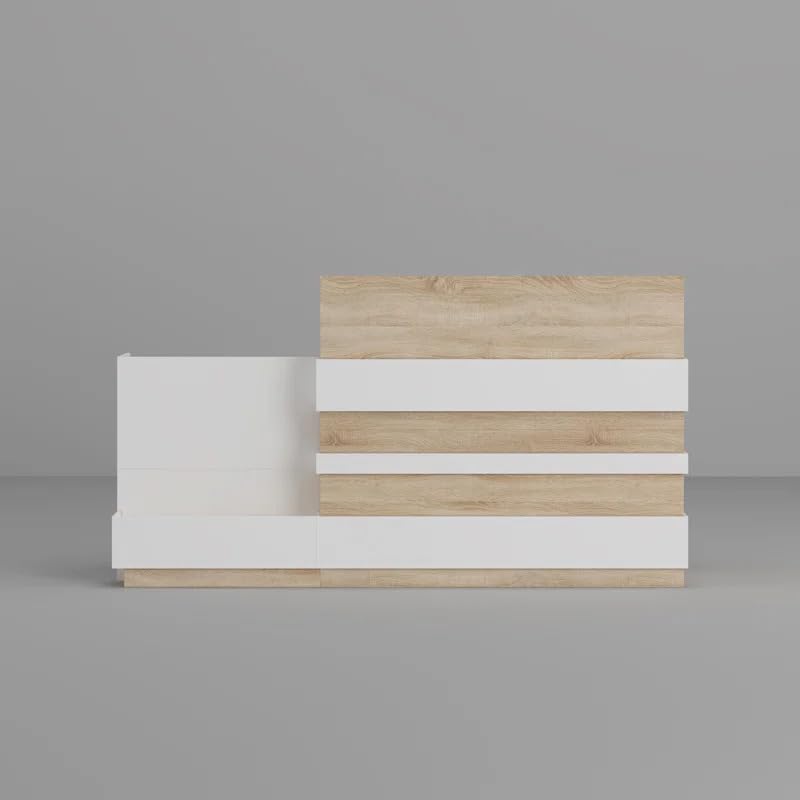 Image of Modern Reception Desk | Particle Board, Storage Design, RCT-051 LPB L6W2, For Office, Clinic, Salon, Hotel, Showroom, Studio & Corporate Lobby