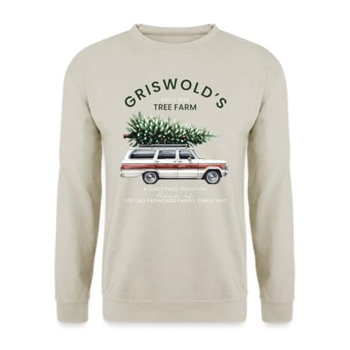Griswolds Tree Farm - Weihnachten Christmas Pullover, Naturstein, XL