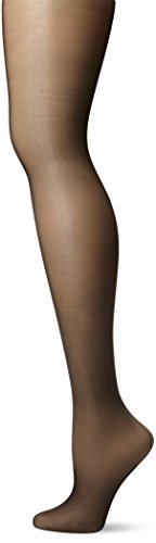 CK Women's Shimmer Sheer Pantyhose with Control Top, Black, Size B