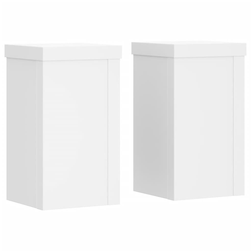 Vidaxl White Plant Stand 2 Pcs 10 X 10 X 18 Cm Engineered Wood