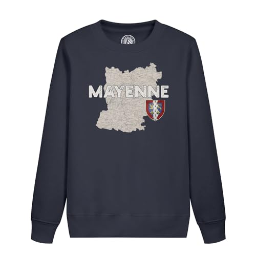 Sweatshirt enfant Mayenne 53 vêtement Laval carte ancienne Pays de la Loire vintage