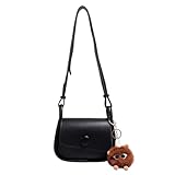 ANALPA レディースバッグ、スクエアバッグ、斜め掛けバッグ, ブラック + ヘアボール