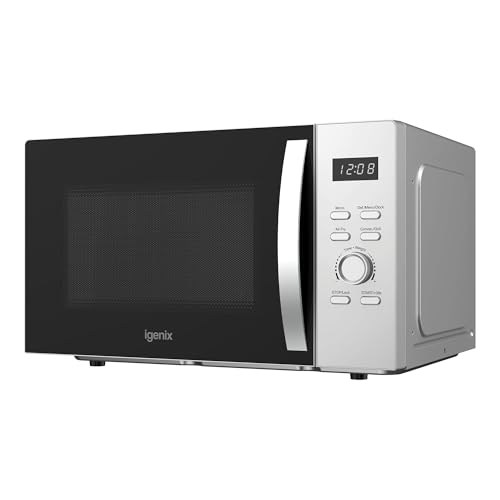 Igenix 28L 900W 3-in-1 Silver Combination Microwave Oven with Stainless Steel Cavity & Air Fry Function 1200W Grill & 2200W Convection Power 8 Auto Cook Programmes 60-Min Timer - IGMC02890S