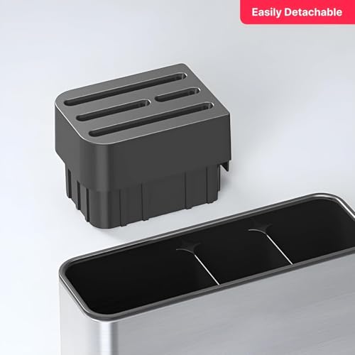 Image of Zapsol Spoon Stand for Kitchen Steel Cutlery Stand Spoon Organizer for Kitchen Cutlery Holder for KitchenCountertop Forks Spatula Knives Spoon Holder Rustproof Durable (Knife Stand)