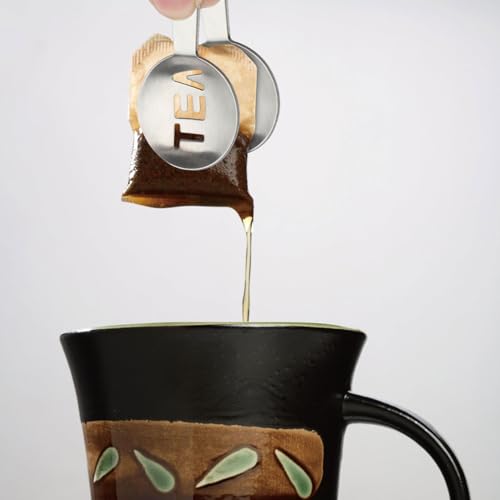 2 Stück Silberne Teebeutelpresse, Edelstahl-Siebgreifer Pickerzange Clip-On-Sieblöffel Quetschzange Eiswürfel Zuckerwürfel Teezubehör für Teetrinker