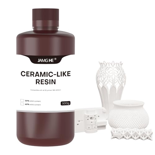 JAMG HE Ceramic Like - Resina para impresora 3D, resina de cerámica para impresora 3D DLP LCD, curing UV, 405 nm a 290 °C, resistencia al calor, alta actividad, alta precisión, bajo encogimiento,