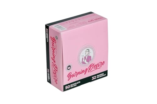 Image of Stash-Pro Burning Desire Rolling Papers - King Size Slim - Pink Pack - 50 Booklets (32 Leaves Each) | Ultra Thin, Slow Burning, Chlorine-Free Premium Rolling Paper