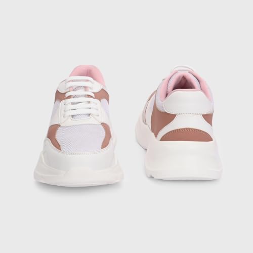 Image of Centrino Women Chunky Sneaker | Cushioned Insole for Comfort | Stylish Lace-Up Design | Perfect for Casual Shoe for Girls (A6855)