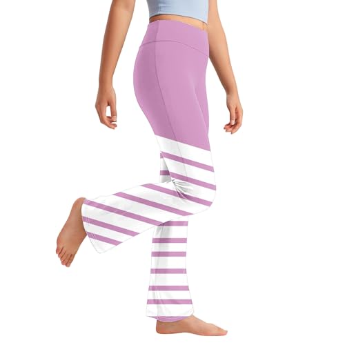 Toddler Girls Striped Colorblock Yoga Pants Teens High Waisted Straight Leg Comfort Activewear Leggings for Kids 2-13 Years3