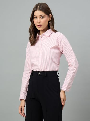 Image of Style Quotient Women Solid Polycotton Regular Formal Shirt