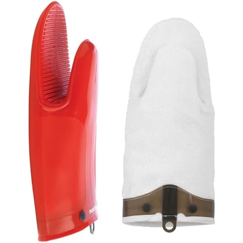Mastrad - Gant De Cuisine Silicone & Coton – Gant Four Anti-Chaleur Jusqu'à 300°C – Gant Silicone Antidérapant – Étanche – Doublure Amovible...