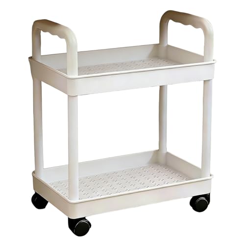 Genérico Organizador con Ruedas | Estante Móvil con 2 Niveles y Ruedas para Gabinete | Multiusos - para Cocina Baño Lavandería Garaje Despensa Dormitorio Taller y Oficina