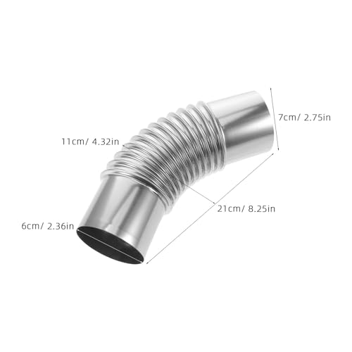 Codo de chimenea de acero inoxidable de 45 grados y 2,36 pulgadas para estufas 3
