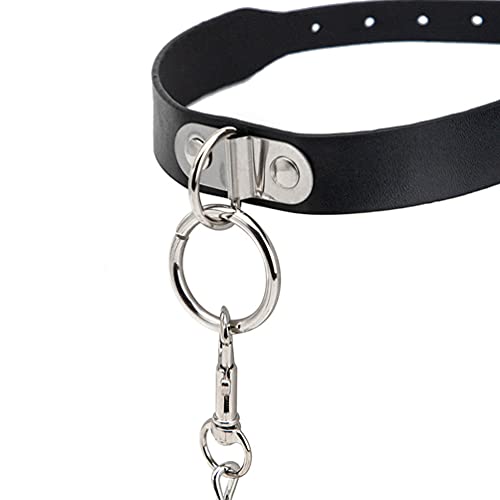 AROROMI Leder Halsband Mit O-Ring - Sklave Sexspielzeug Bondage Halsfessel Fetisch SM Fesseln Halsbänder Erotik Lederhalsband Erwachsene Sex Spielzeug für Frauen & Männer (60cm)