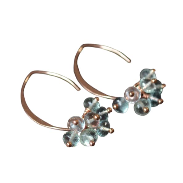 Fluorite Earrings in Rose Gold Handmade Products